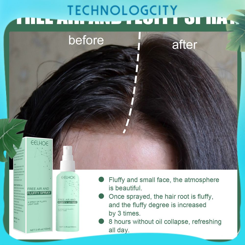 Eelhoe 100ml Freewash Dry Hair Spray Dry Shampoo Fresh Fragrance Air Fluffy Deoil Head Dry