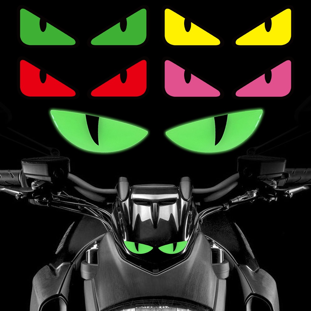 Eyes Reflective Sticker Winker Eye Car Motorcycle Bike Helmet Modified ...