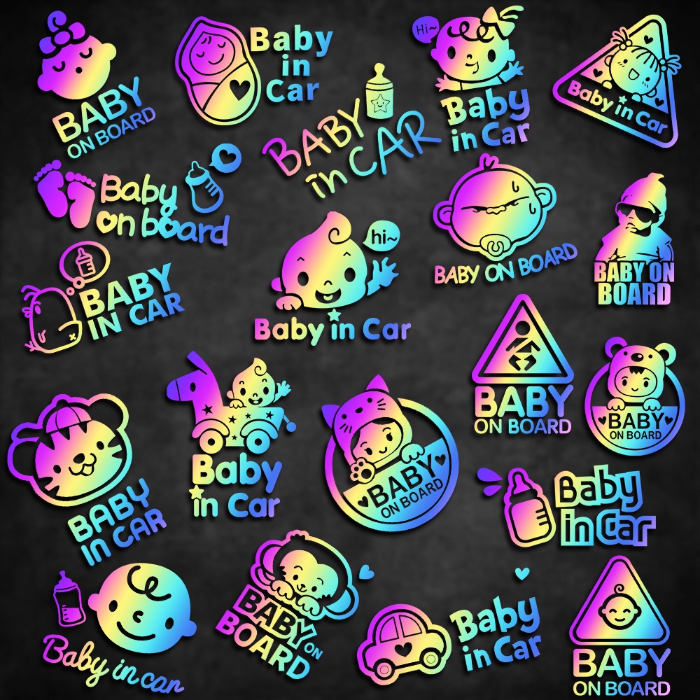 Baby In Car Reflective Stickers Car Tips Warning Sticker Car Window Windshield Decal Accessories