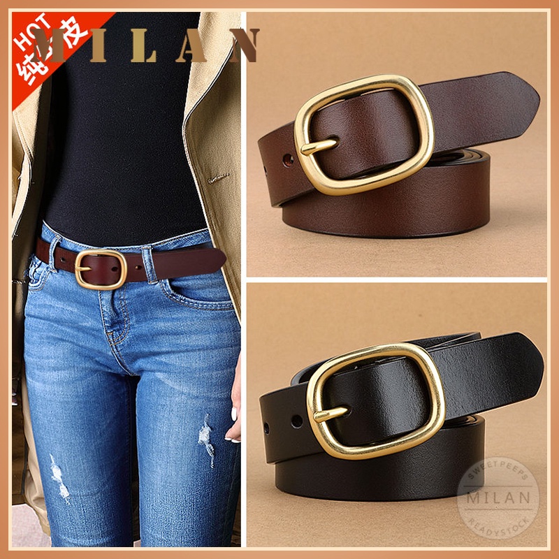 MILAN Belt Women Genuine Leather Fashionable Versatile Jeans With First ...