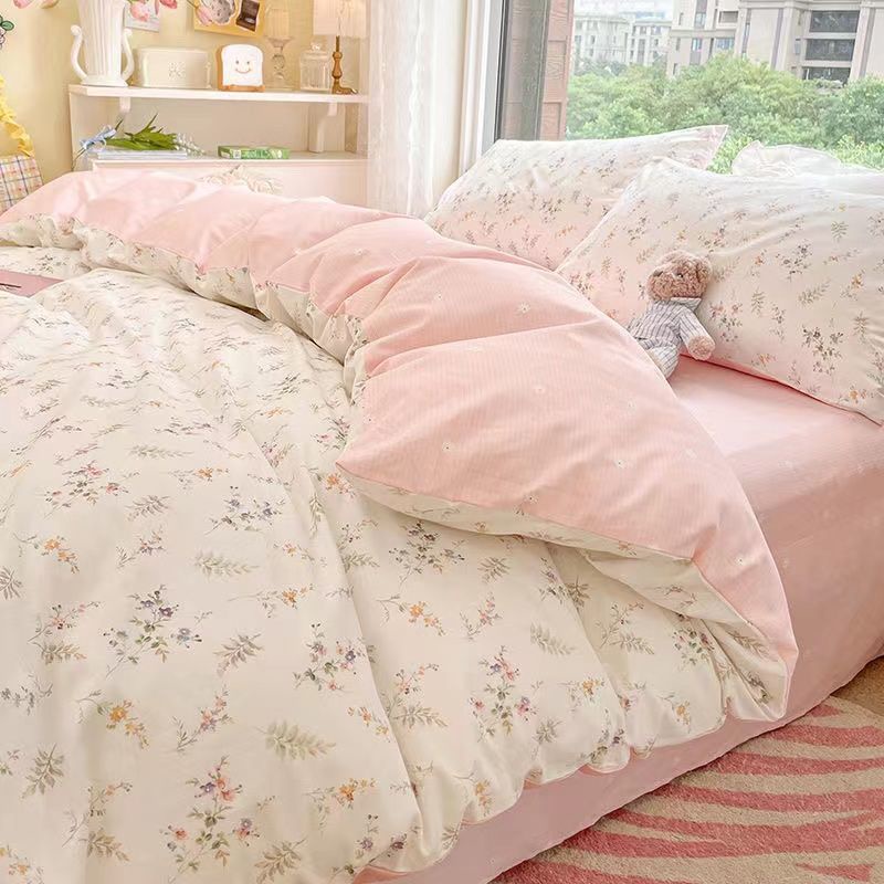 in1/ in1】Flat bed sheet set Bedsheet Quilt Cover Pillow case