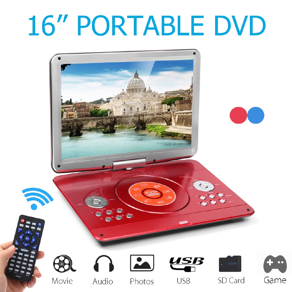 14 inch Portable DVD Player Game TV Support MP3 MP4 VCD CD Player