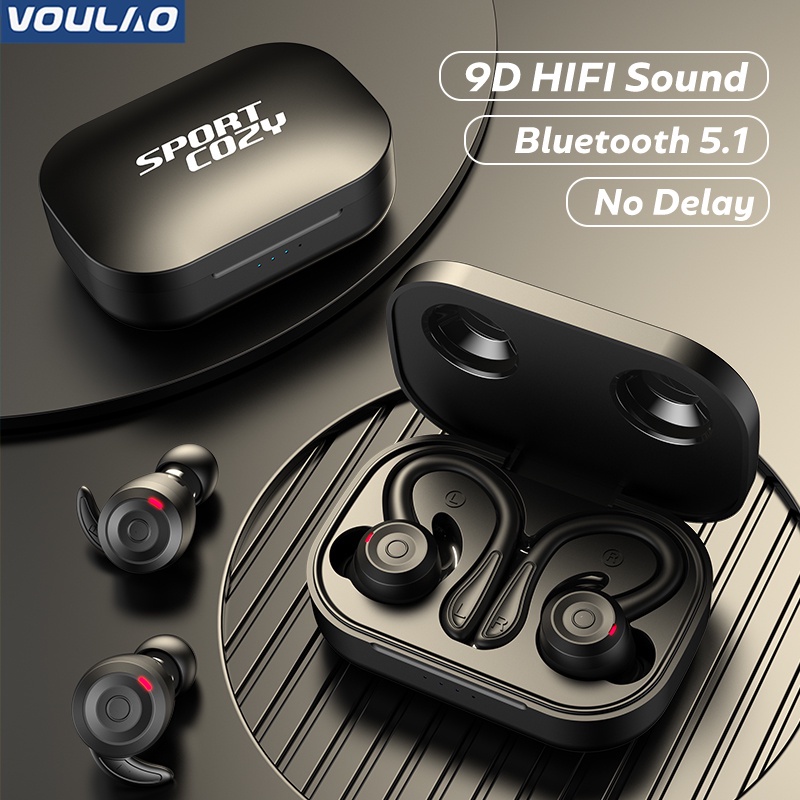 VOULAO Sports Wireless Bluetooth Headphones Waterproof TWS Bluetooth 5.