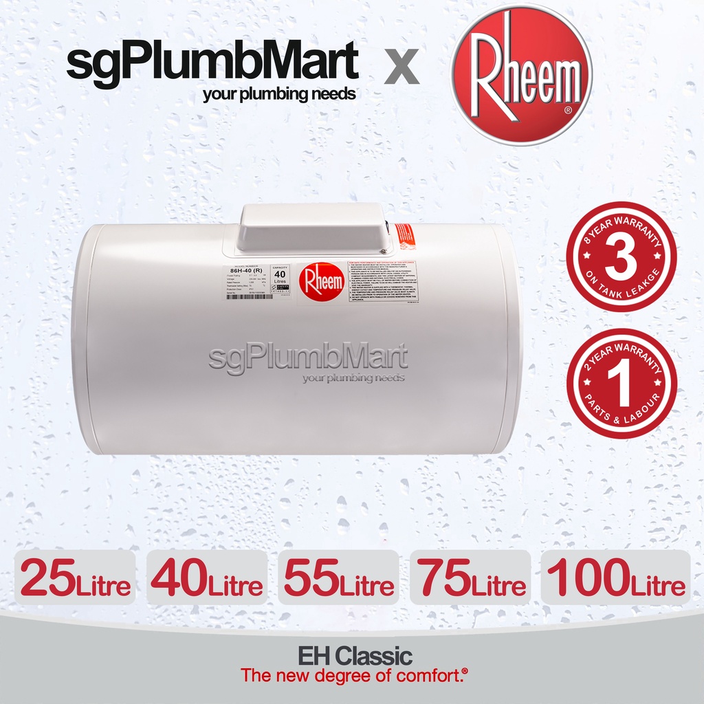 Rheem Classic Electric Storage Water Heater 25L / 40L / 55L / 75L ...