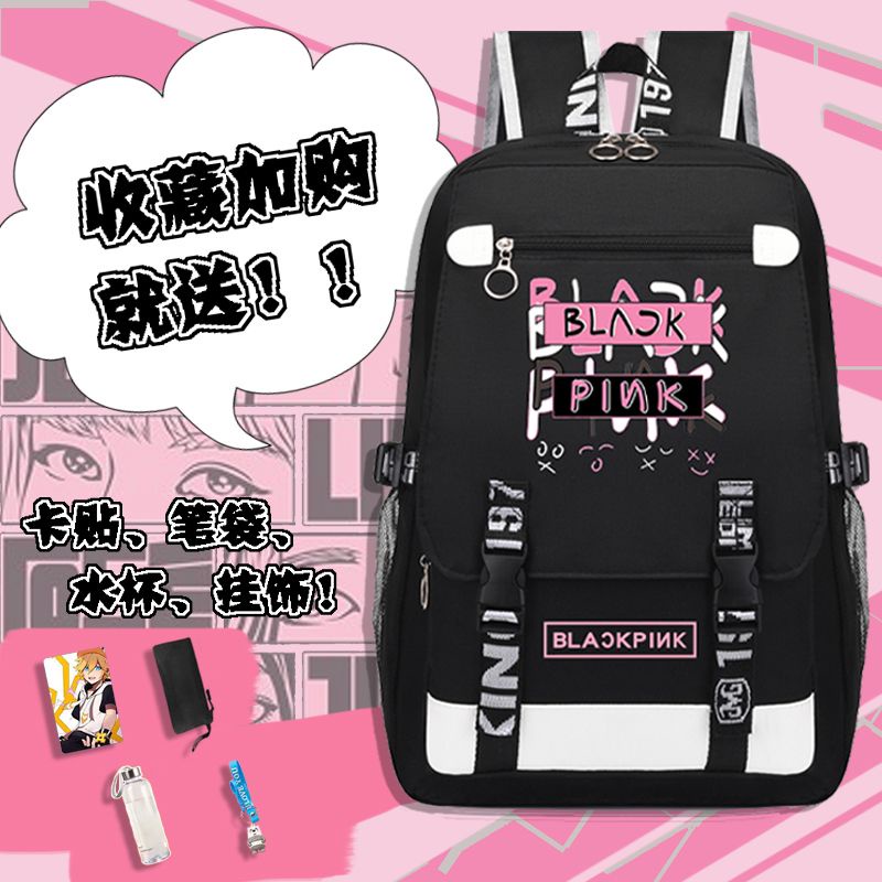 Black and outlet pink school bag