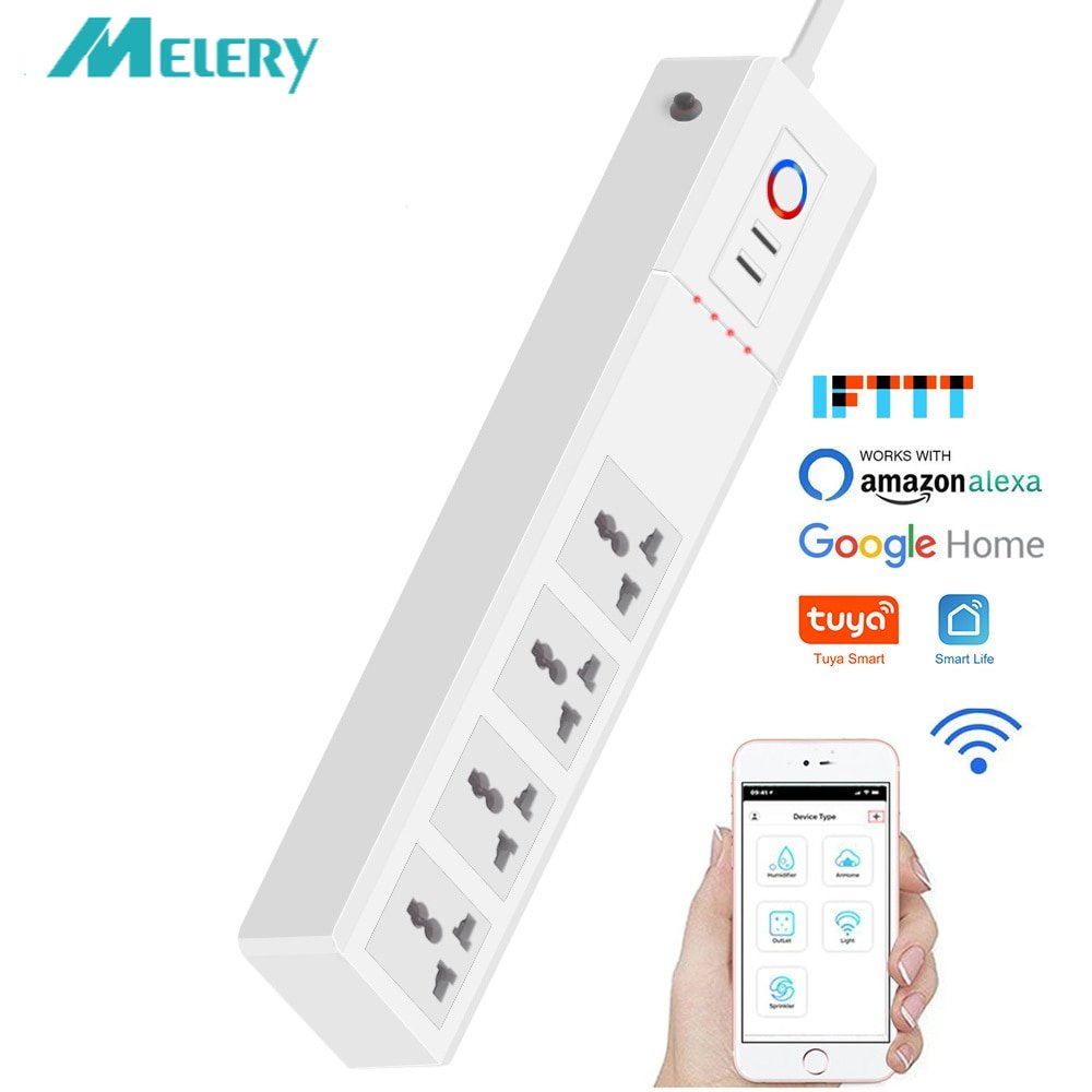 WiFi Smart Power Strip Universal Outlets Plug Sockets with USB Remote ...
