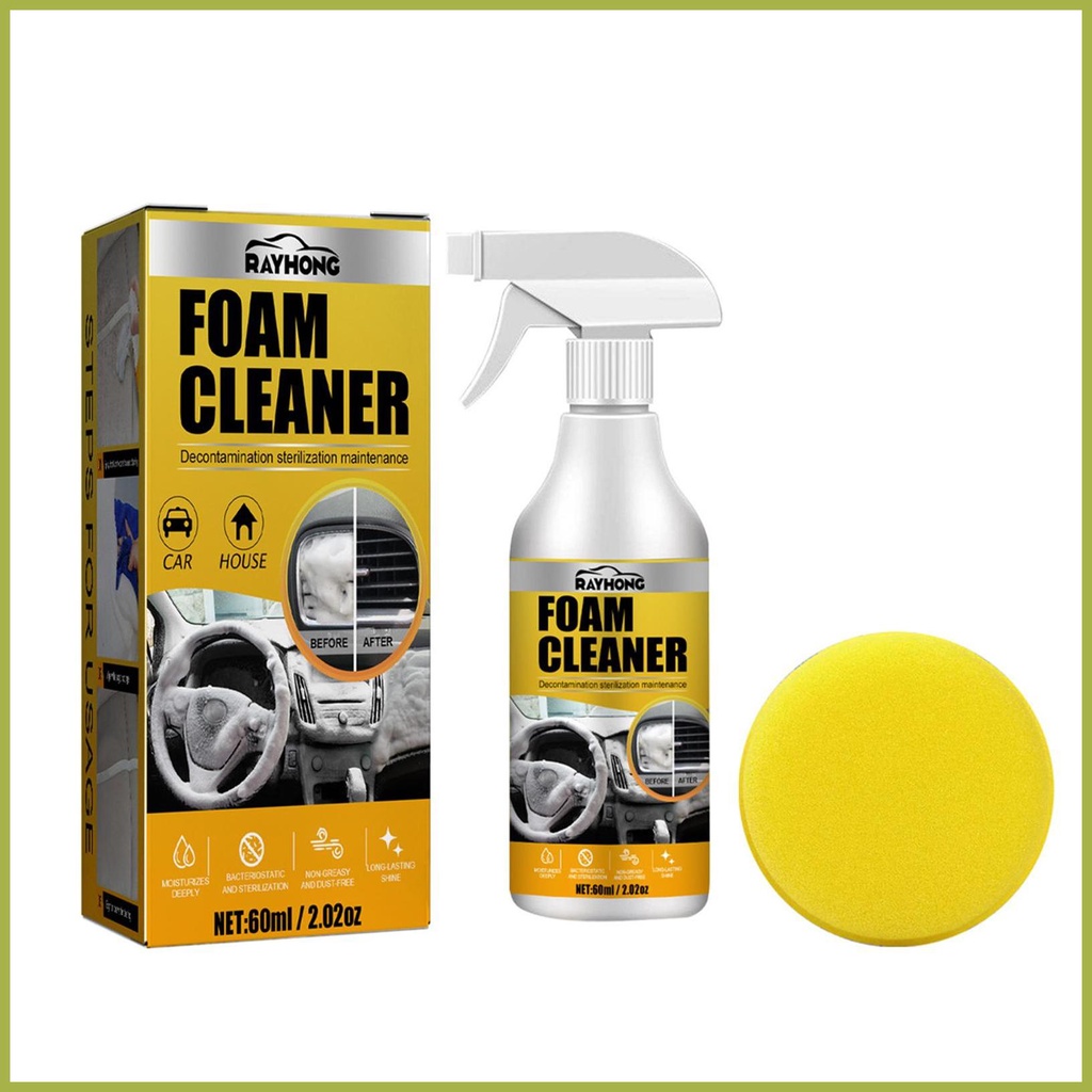 Car Leather Foam Cleaner Powerful Stain Removal Kit 60ml
