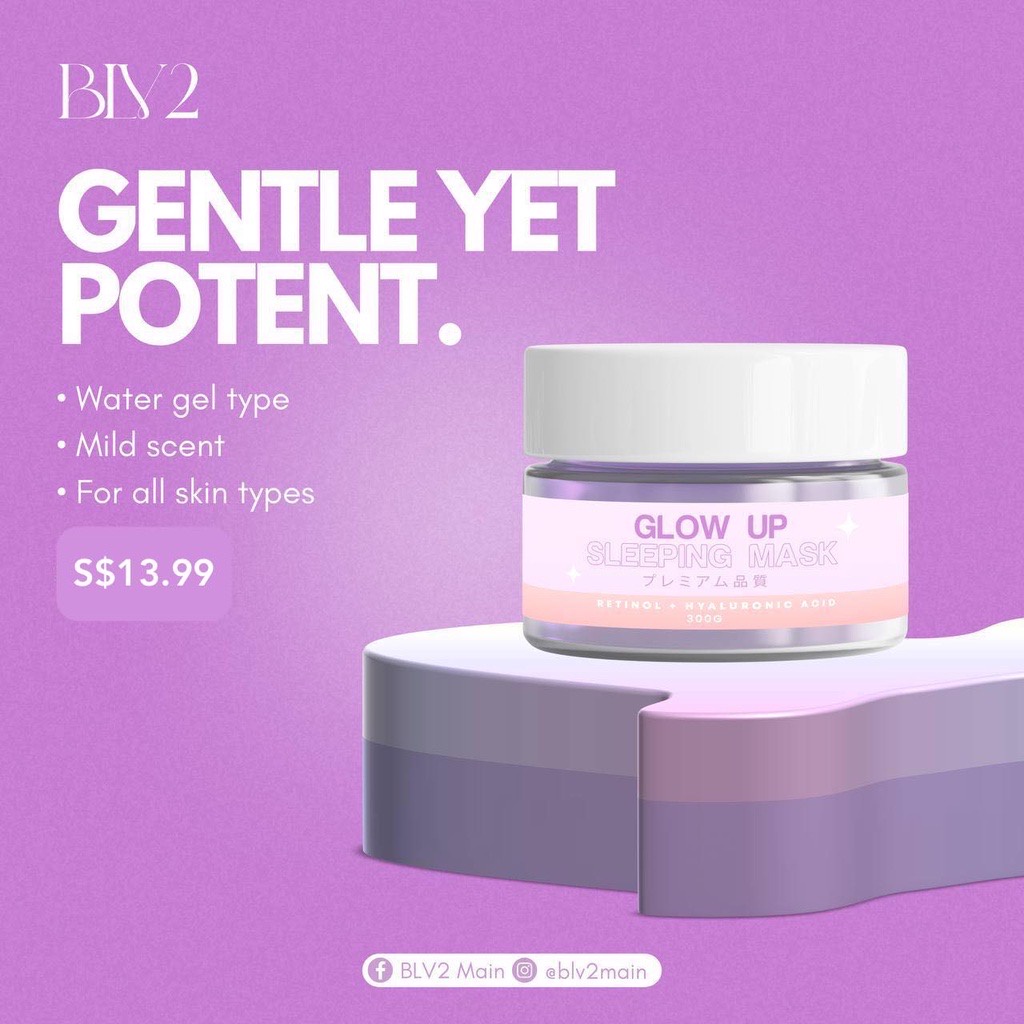 [ON HAND] BLV2 Glow Up Sleeping Mask (Retinol + Hyaluronic Acid