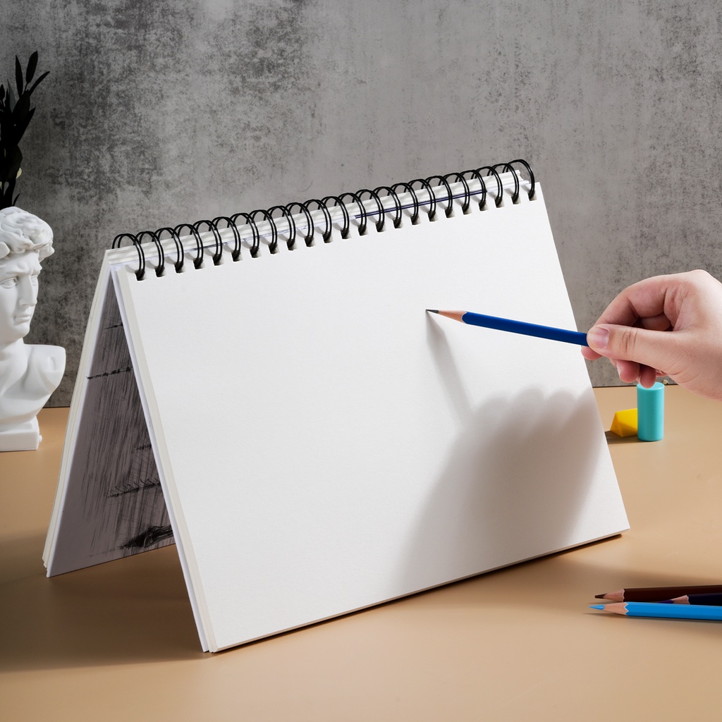 Deli Sketch Book / Buku Gambar Sketsa A4 160GSM 60 Lembar EC27X - Gambar 4