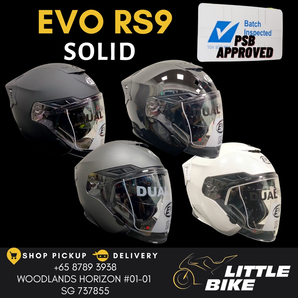 SG SELLER 🇸🇬 PSB APPROVED Evo rs9 open face motorcycle helmet riding helmets Shopee Singapore
