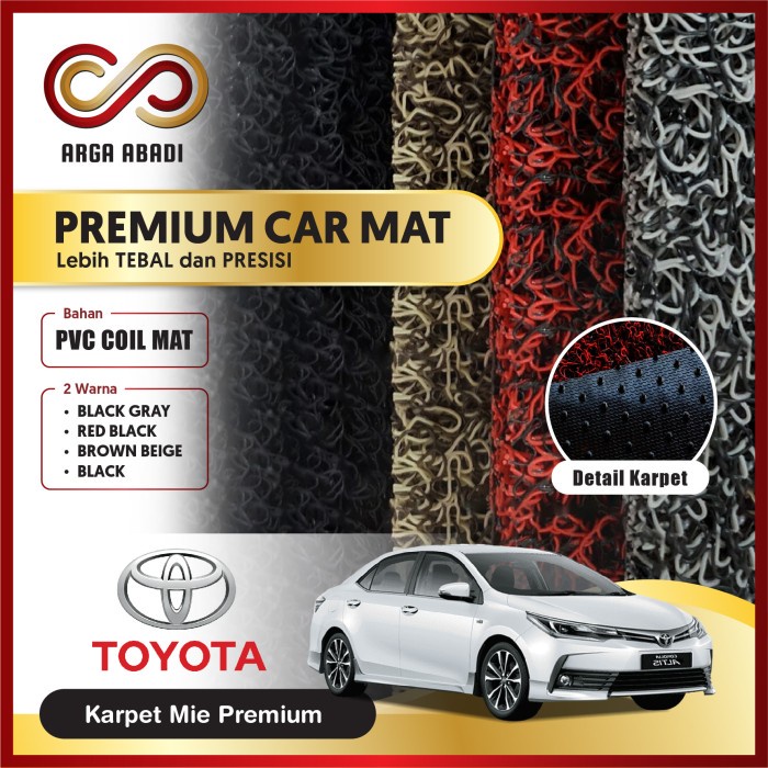 Toyota Corolla Cross Premium Car Carpet Fullset Mie Vermicelli 2 Colors