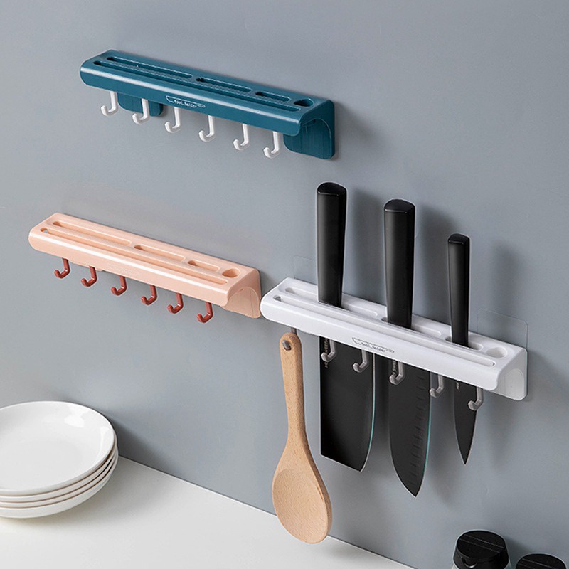 (g9r) Knives Shelf Organizer Knife Holder Cutter Storage Rack WallMounted Knife Rest Shopee
