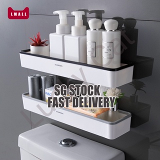 1pc,Bathroom storage rack Household perforation-free bathroom wall hanging  drain toiletries storage rack Cosmetics storage box