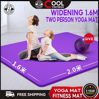 2 Person Yoga Mat 183cm x 120cm x 8mm Green - NZ Fitness Gear - NZ