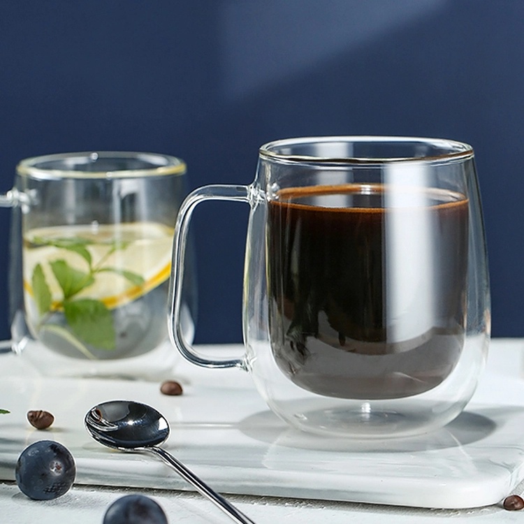 280ml 380ml Double Wall Cup Borosilicate Glass Latte Cup Coffe Cup Tree ...