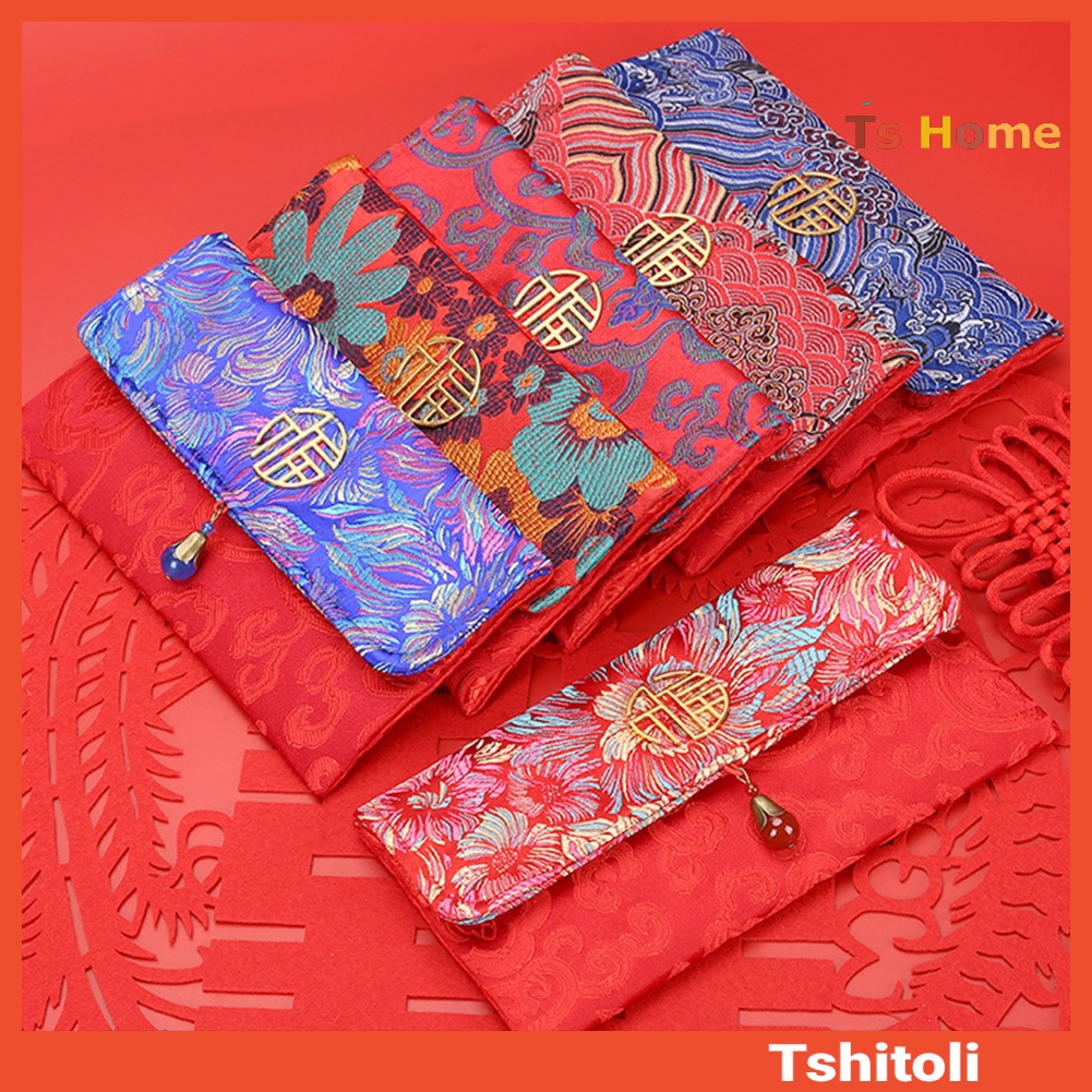 TS- Chinese Style Lucky Money Bag Cloth Floral Red Envelope Pocket New ...