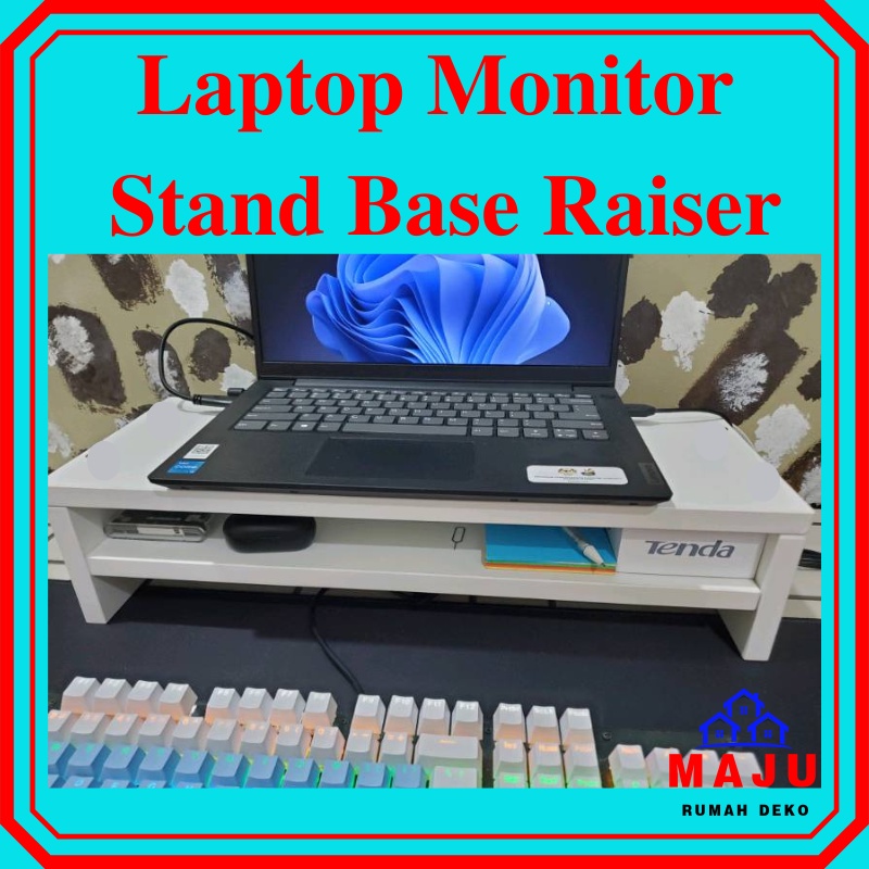 MAJU Laptop Monitor Stand Base Raiser Computer Shelf Desk Wood Drawer ...