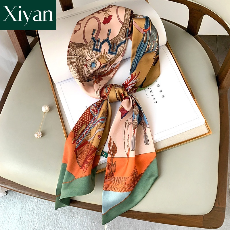 [Ready Stock]fashion women printed silk scarf bag scarf 15*150cm