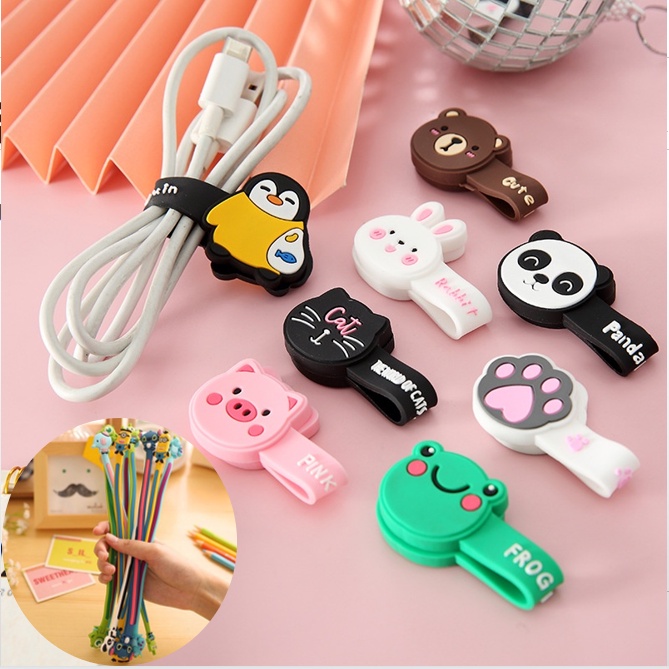 Earphone Winder Cartoon Silicone Cable Organizer Wire Cord Holder