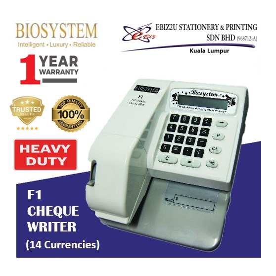 Biosystem F1 CHEQUE WRITER 14 Currencies (cheque printing machine