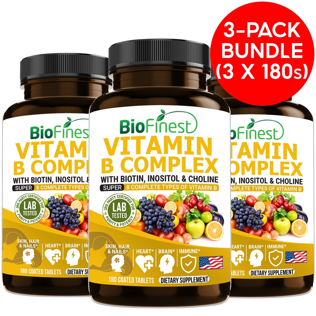 [Bundle of 3] Biofinest Vitamin B Complex B1 B2 B3 B5 B6 B7 B9 B12