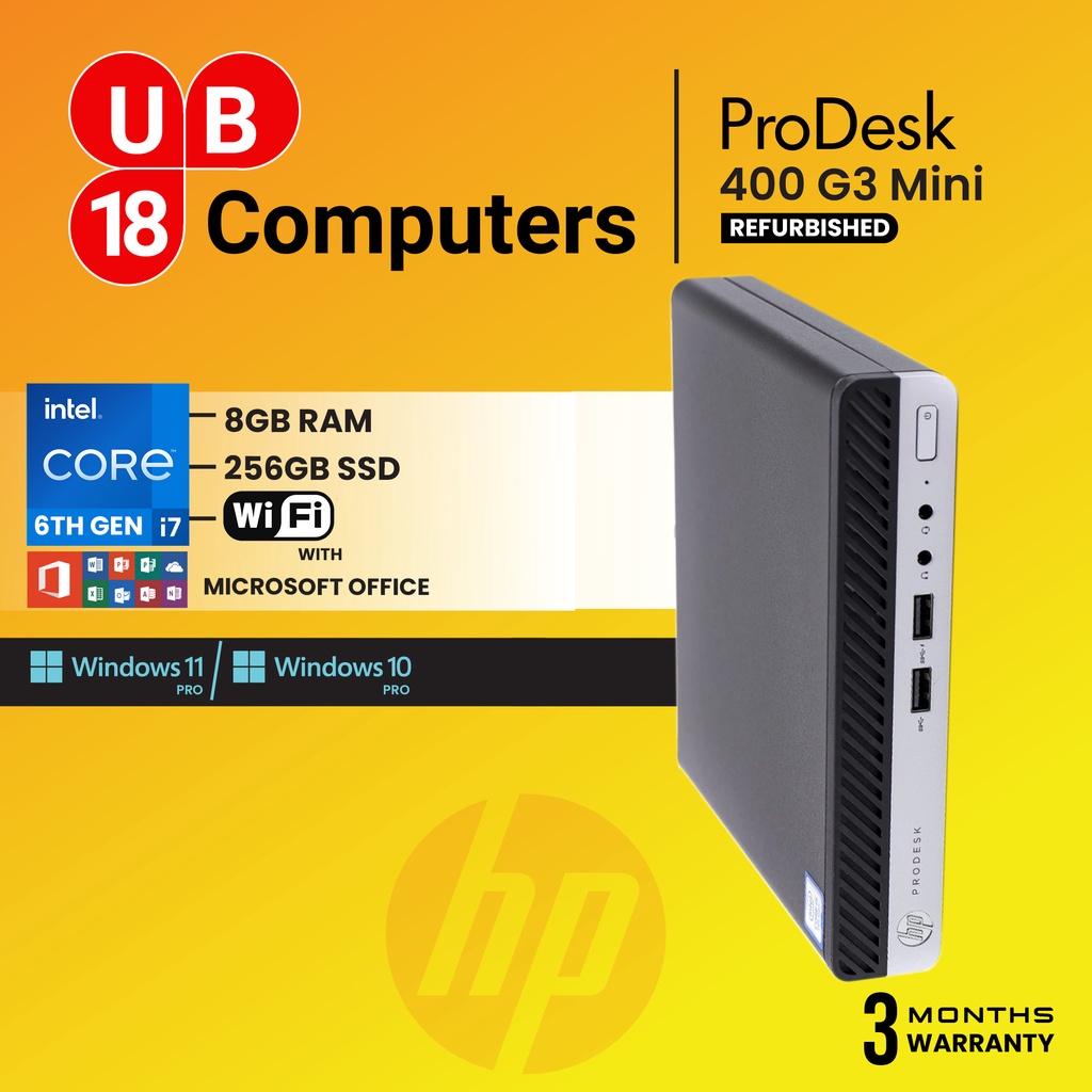 Hp Desktop Prodesk 400 G3 Mini Core I7 6800t Wifi Win 10 Pro Ms Office Shopee Singapore 0078