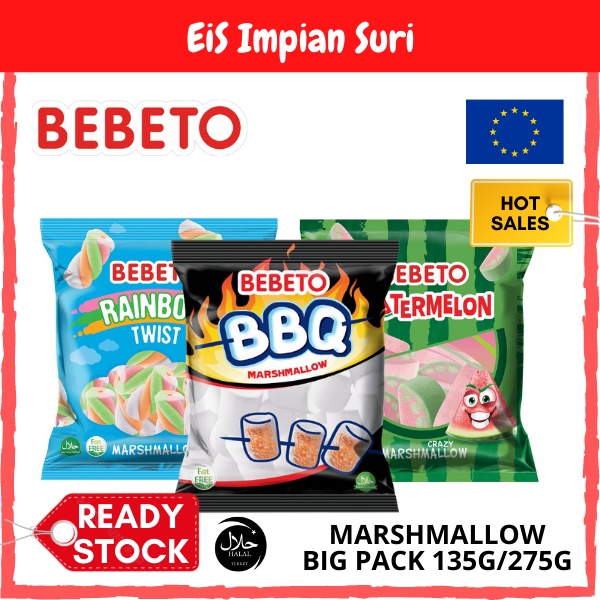 BEBETO Marshmallow Gummy Soft Candy Assorted Flavour 135G/275G Gula