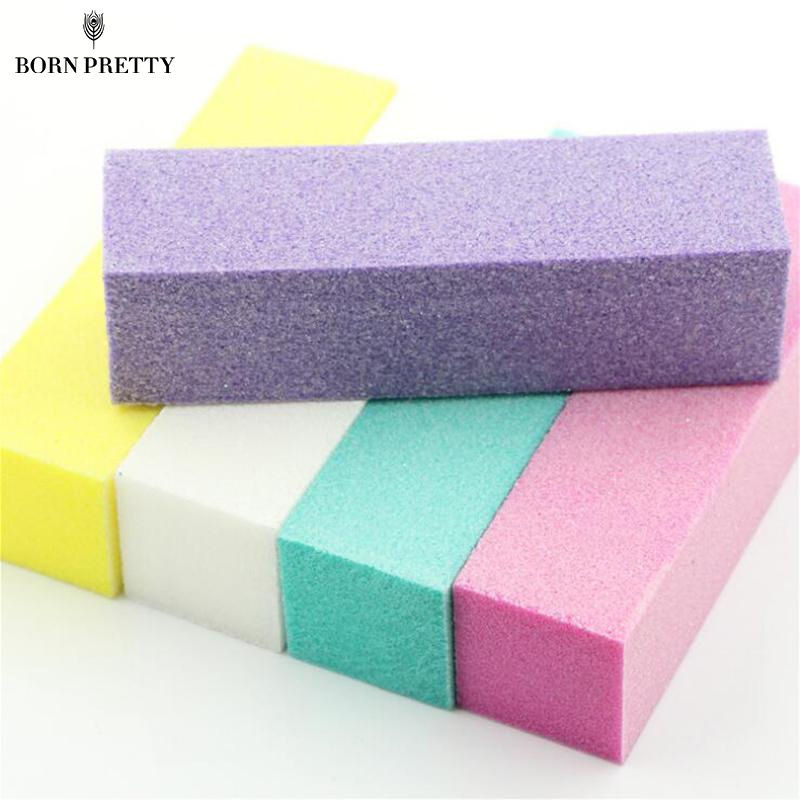 1Pc Pink Blue Sanding Sponge Nail Buffers Files Polishing No Hurt Nail ...