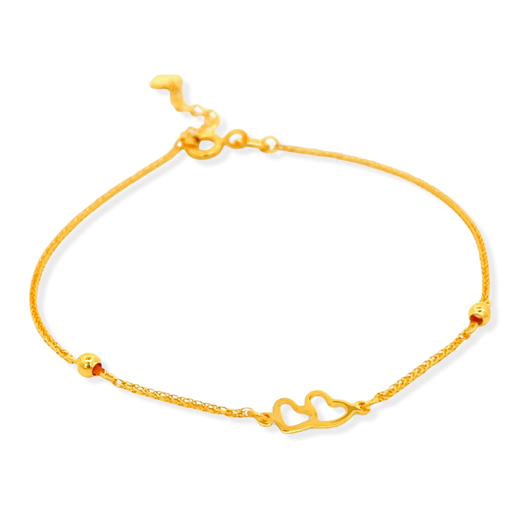 Top Cash Jewellery 916 Gold Heart Bracelet