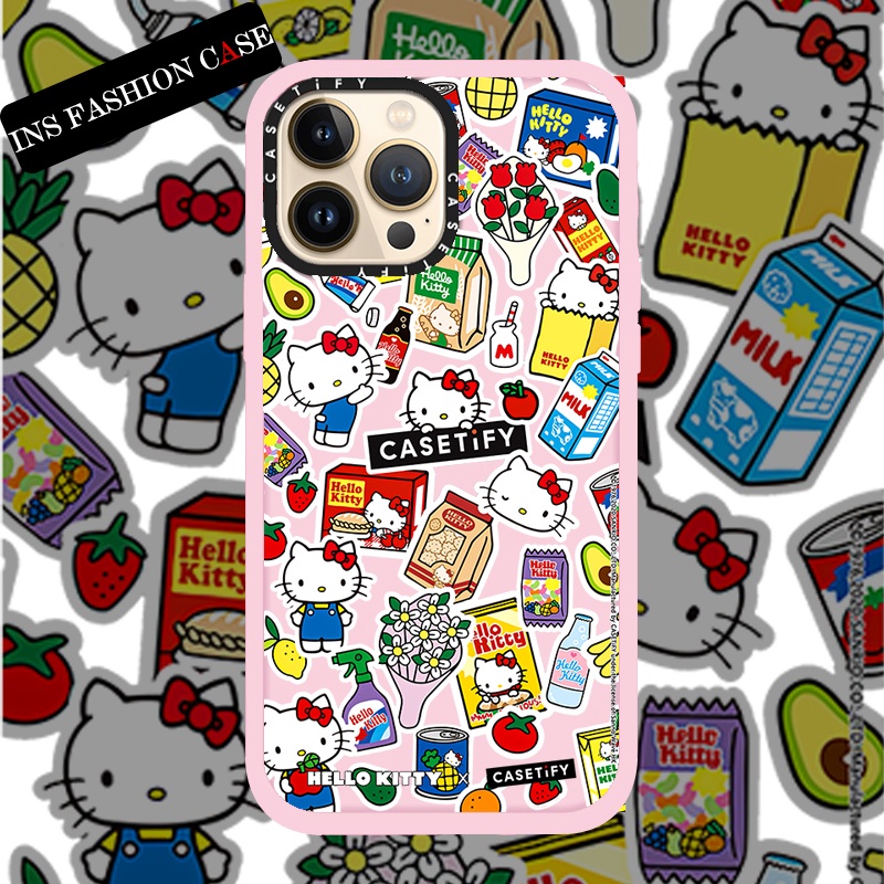 CASETiFY X HELLO KITTY Food Sticker Pink Color Transparent iPhone Case