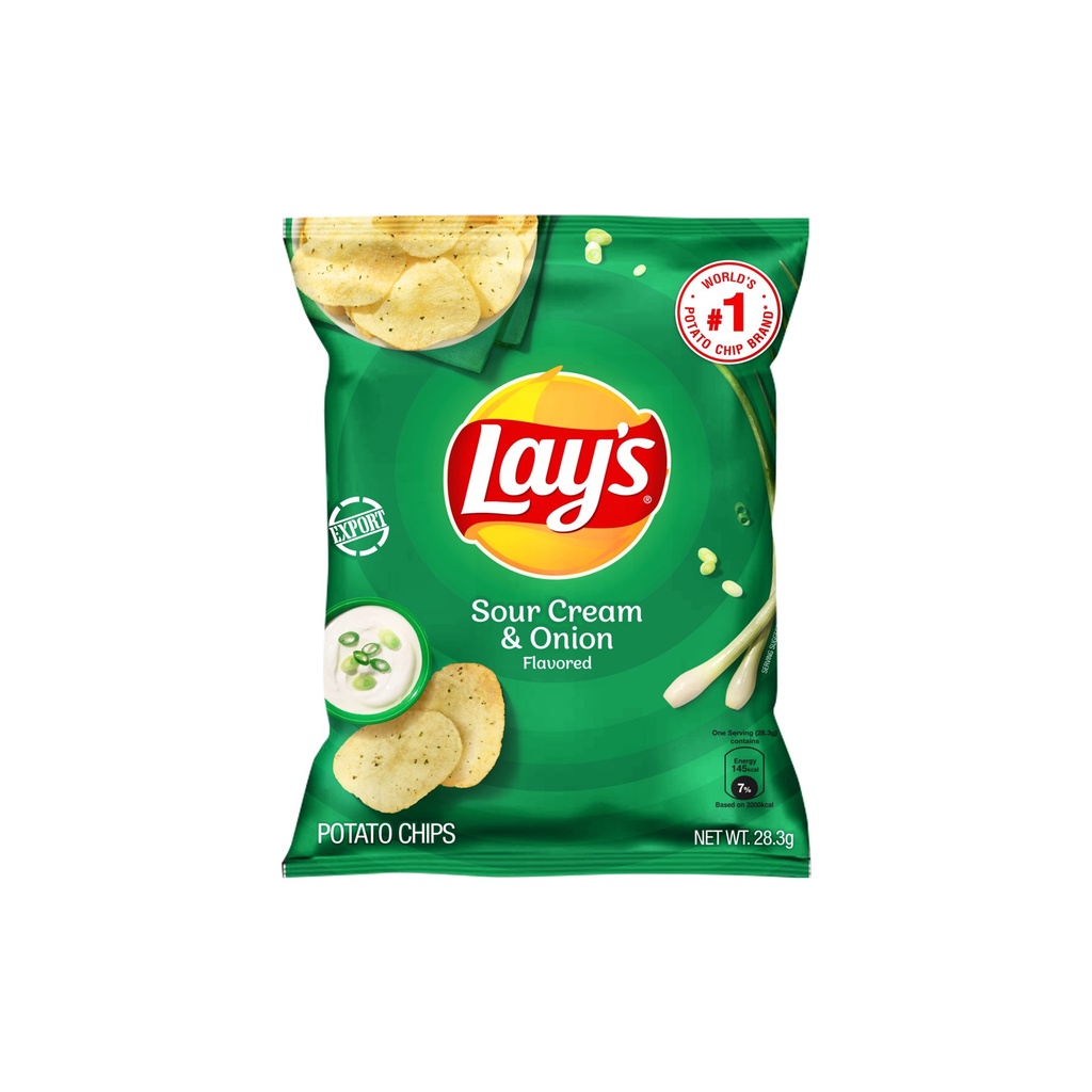 [Bundle of 3] Lay's Sour Cream & Onion Potato Chips, 28g - DKSHSG ...