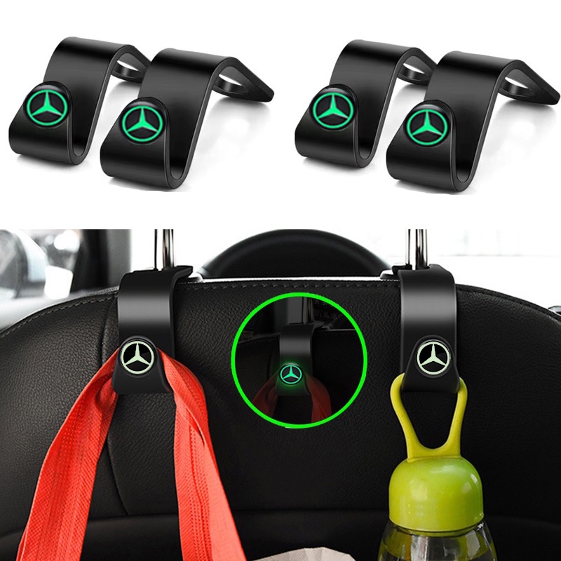 [Ready Stock] 4/1pcs Mercedes Benz Luminous Car Rear Back Seat Hooks