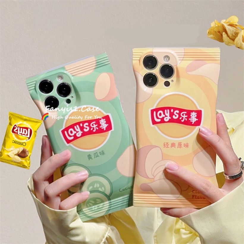 Casing Samsung S21 S20 FE S22 S21 S20 Plus Ultra M23 Note 20 Plus Cute Potato Chips Packaging Bag Soft Silicone Phone Case Protection Case