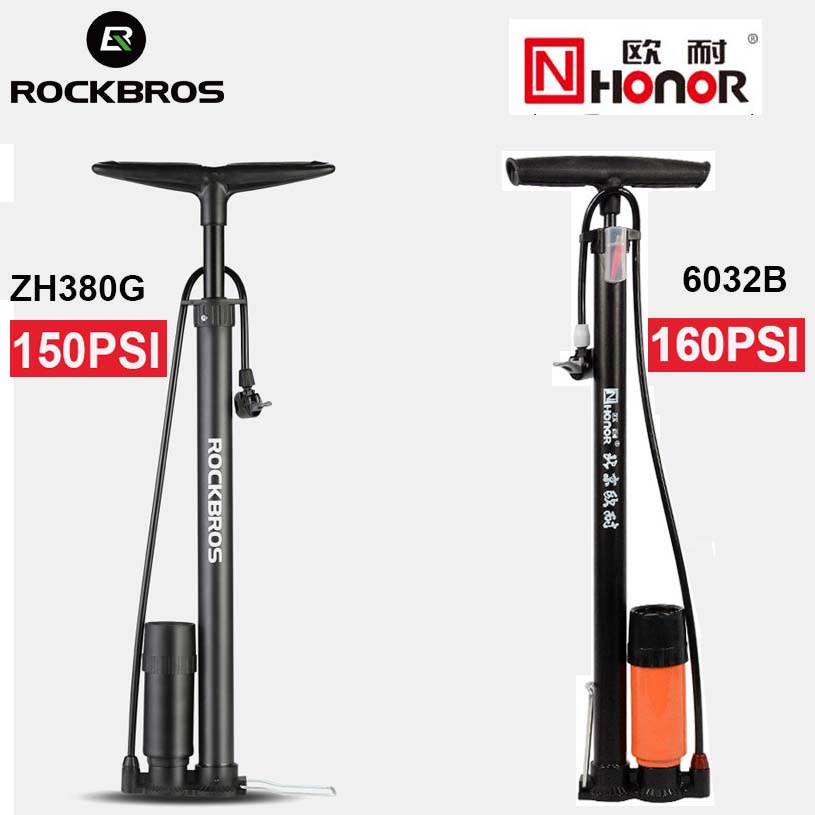 160PSI Bicycle Floor Pump With Gauge – Presta & Schrader Valves – Bike Air Pump