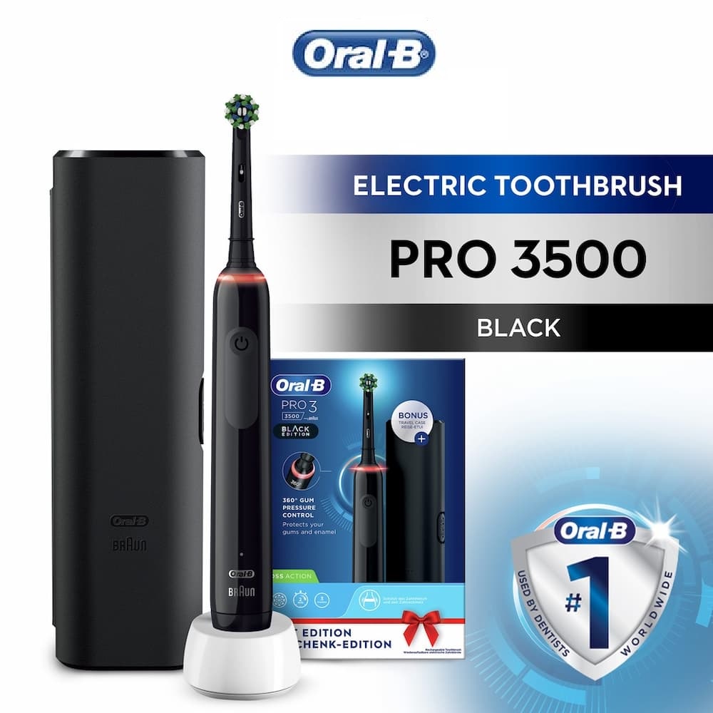 Oral-B Pro 3500 Electric Toothbrush Black Gift Edition | Shopee Singapore