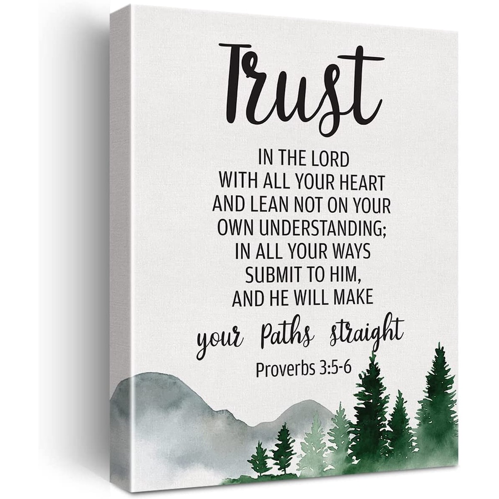 Proverbs 35 6 Trust In The Lord With All Your Heart Bible Verse Canvas