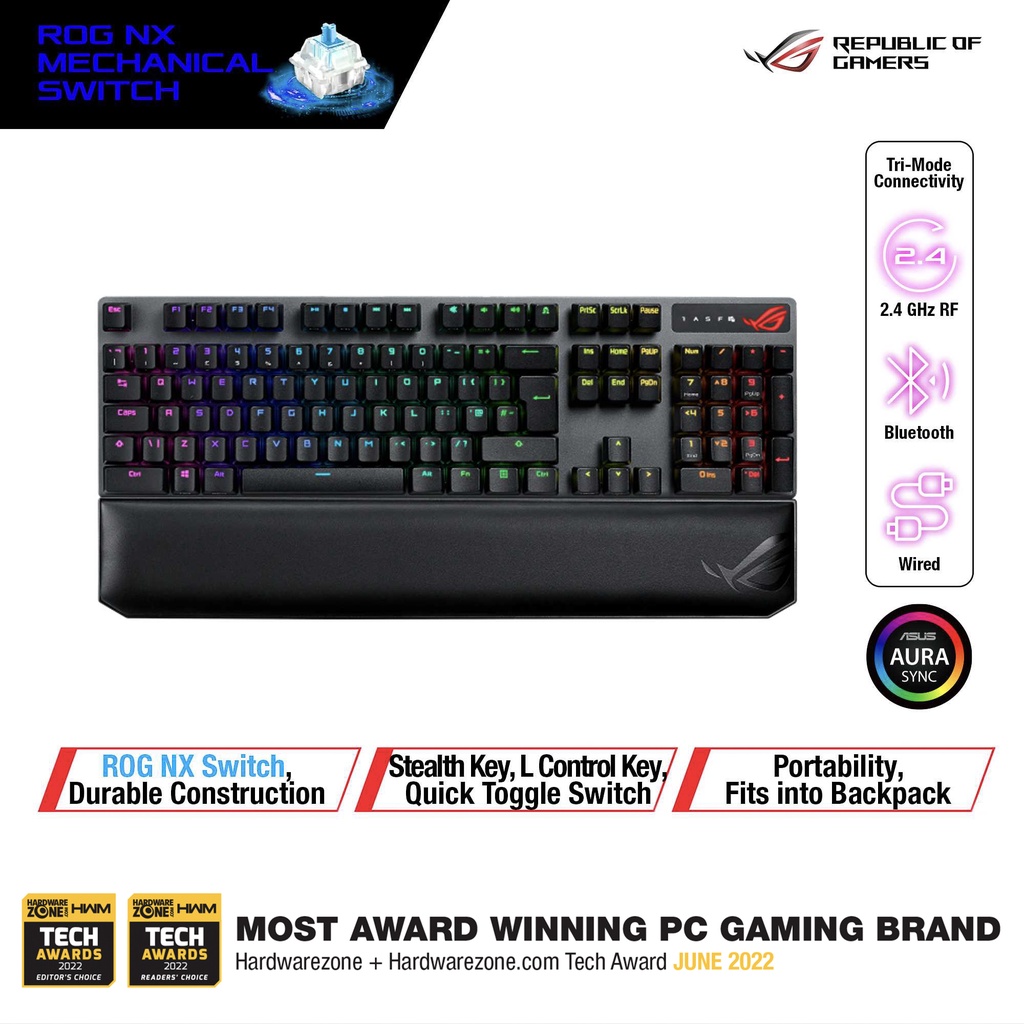ROG Strix Scope NX Wireless Deluxe gaming mechanical keyboard - PBT ...