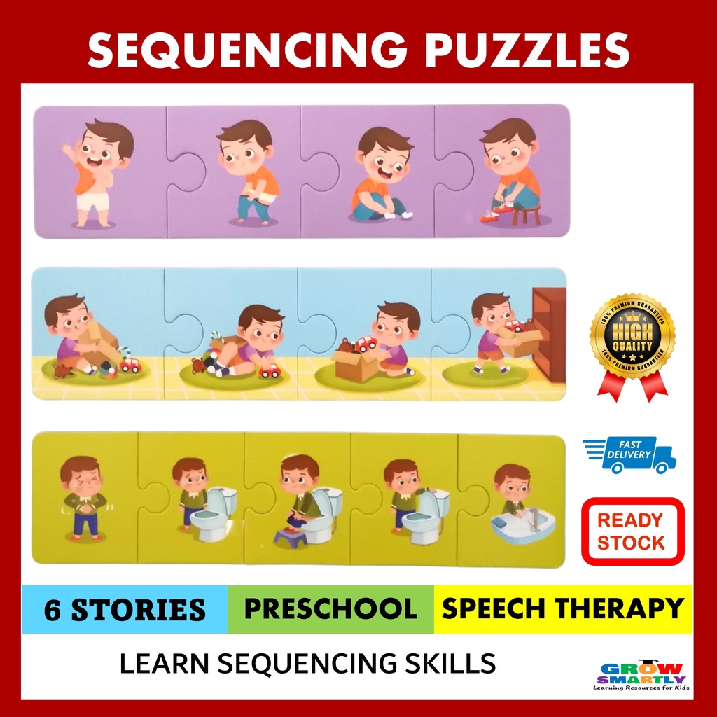 Sequencing Puzzles Montessori Educational Toys for Kids Daily Routines ...