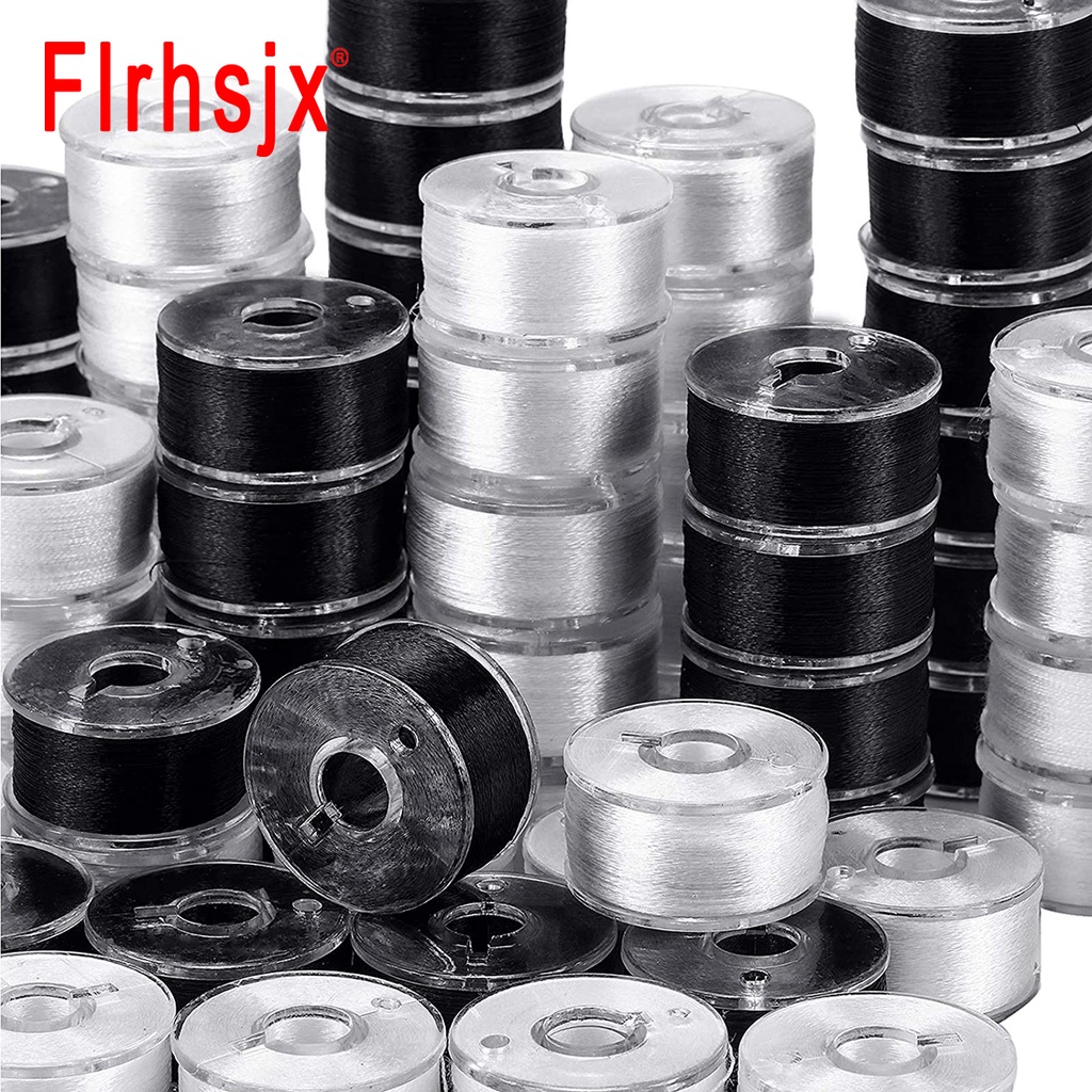 Black and White Threaded Bobbin Sewing Machine Bobbin Reusable Plastic