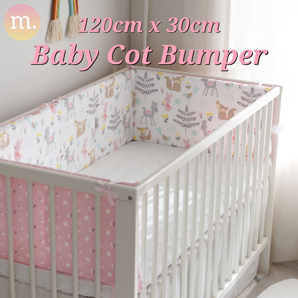 Premium Quality 100 Cotton Baby Cot Bumper 120cm x 30cm Colorful Design Baby Cot Bedding Set Shopee Singapore