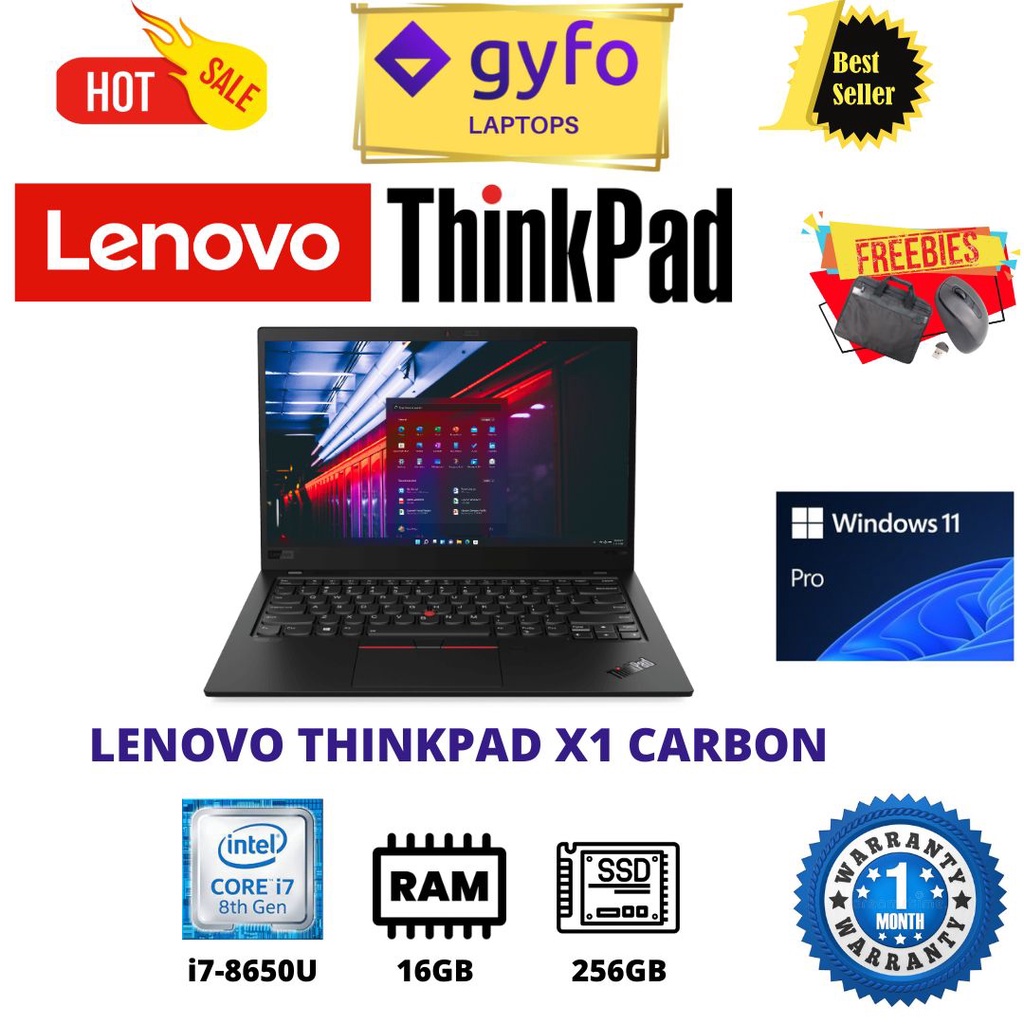 ?FREE UPGRADE TO 512GB SSD? Lenovo X1 Carbon Gen 6/i7-8th Gen/16GB RAM/256GB SSD/14