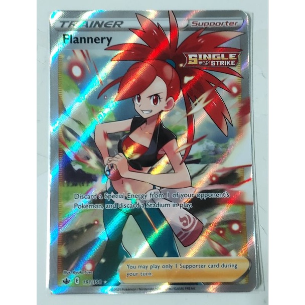 Pokemon Flannery Full Art Trainer Supporter Chilling Reign Card