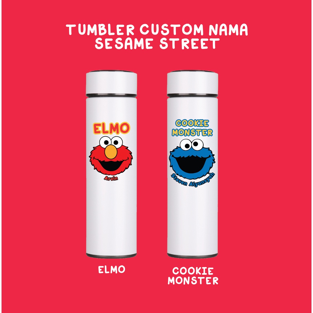 TERMOS Sesame Street Elmo Cookie Monster tumbler stainless steel Thermos custom Name Souvenir