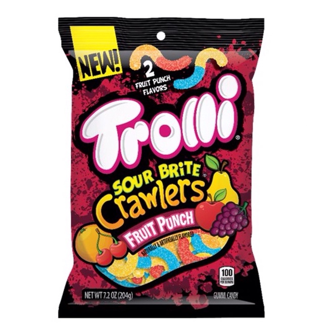 🇺🇸Trolli Fruit Punch 🍎🍐🍊🍌🥝🍑🍉Sour Brite Crawlers Candy, 7.2 Oz | Shopee ...