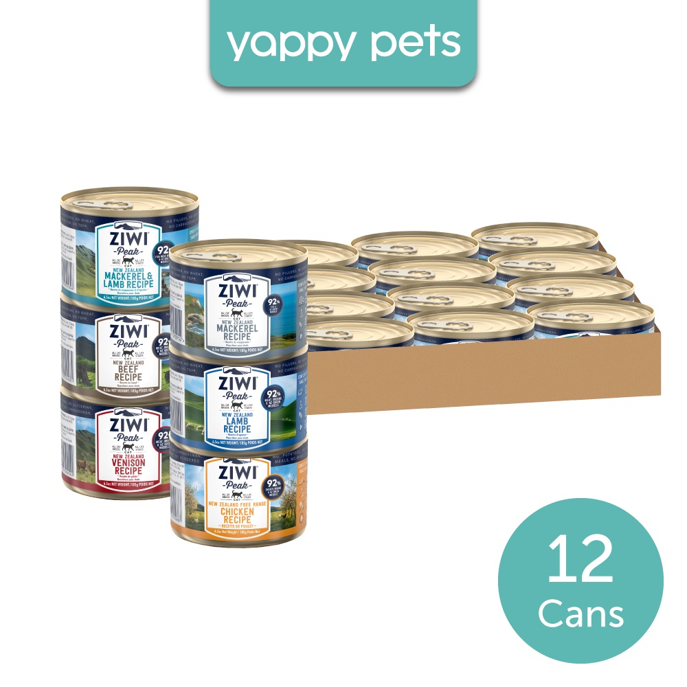 Ziwi Peak Wet Cat Food (185g x 12) Complete Diet, Meal Topper, Carton