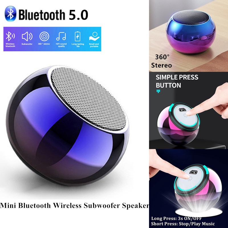 Mini Dazzle Wireless Bluetooth 5.0 Speaker 360° Stereo Simple Small
