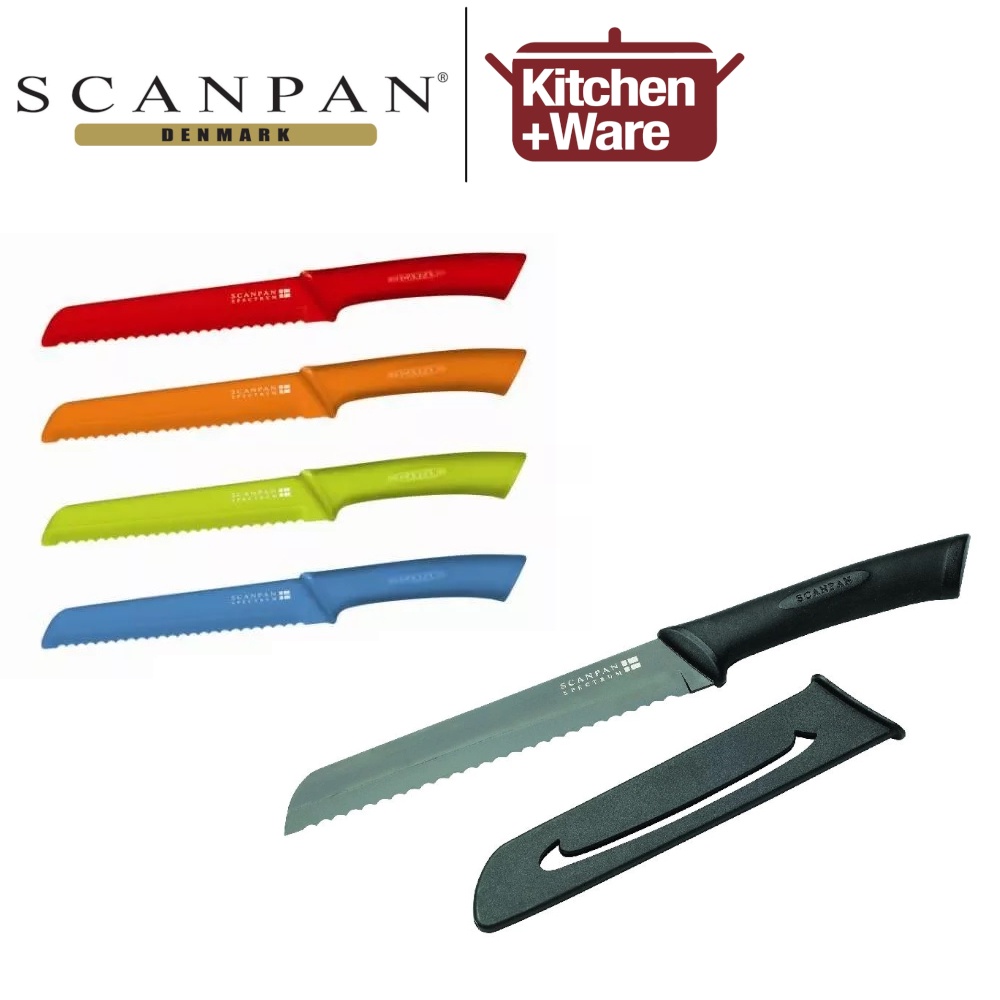 SCANPAN Spectrum 18cm Bread Knife with Sheath (5 Colours) Shopee