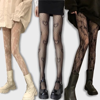 New Gothic Tights Skull Black Fishnet Lace Stockings – Classic Goth Girl