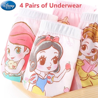 4PCS/LOT Child Girls Underwear Panties 3-10 Years Kids Cotton Briefs  Princess Printing Boxers