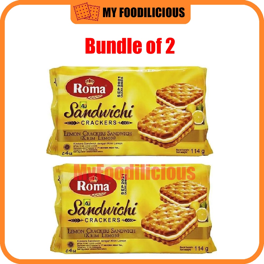 Roma Sandwich Lemon Cream Crackers 120g Shopee Singapore